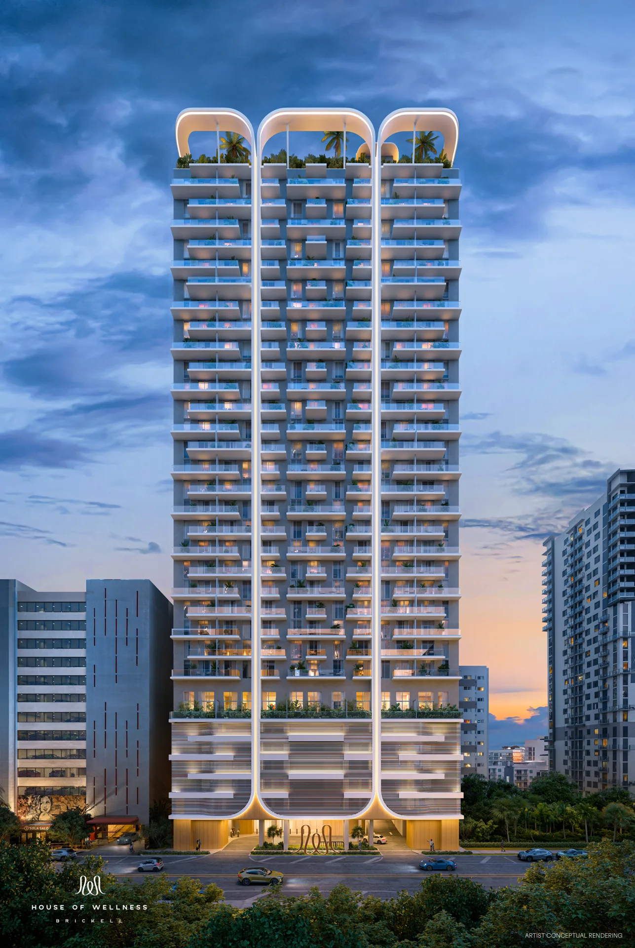 Conceptual rendering of the House of Wellness tower in Brickell